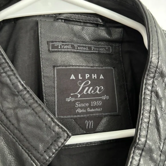 Vintage Alpha Industries Black Leather JacketSize M